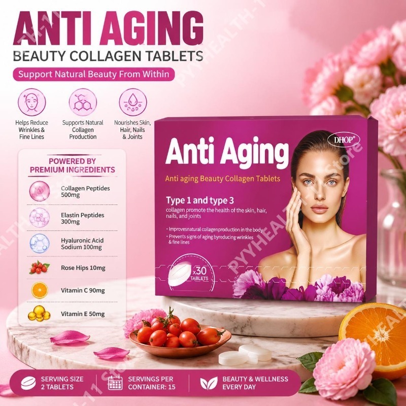 Vitamin C Powder - DHOP Yaşlanma Karşıtı Hidrolize Kolajen Tabletleri,