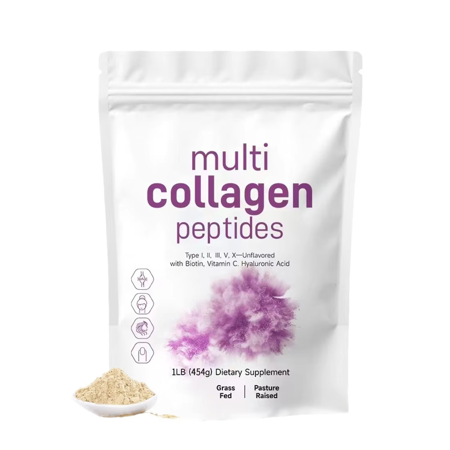 Vitamin C Powder - 454G Çoklu Kolajen Peptit Tozu -